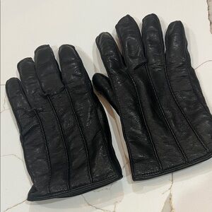 Black Leather Men's Gloves Cashmere lined 8 1/2